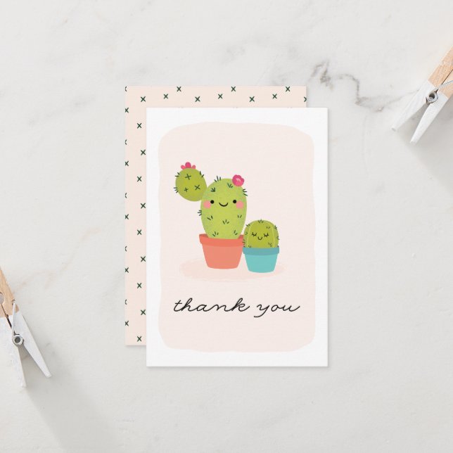 Cute Cactus Card (Front/Back In Situ)