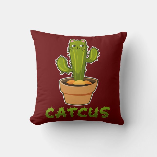 Cute Cactus Catcus Pet Lover Plant Cushion (Front)