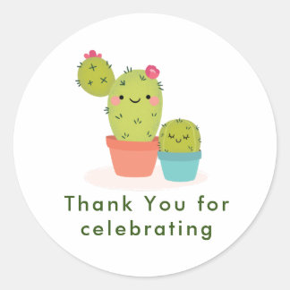 Cute Cactus Classic Round Sticker
