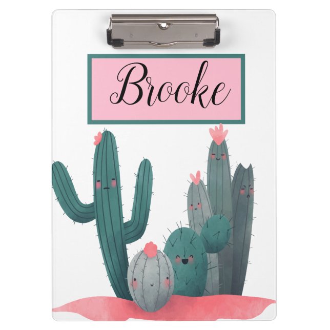 cute Cactus Clipboard (Front)