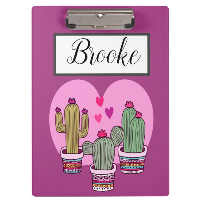 cute Cactus Clipboard (Front)