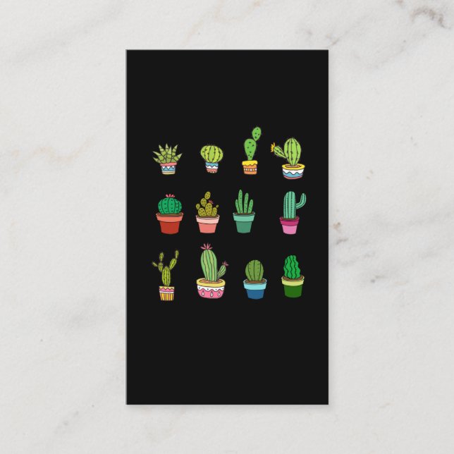 Cute Cactus Collector Kawaii Succulent Lover Business Card (Front)