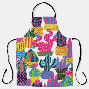Cute Cactus: Colourful Seamless Fun Apron