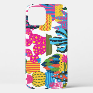 Cute Cactus: Colourful Seamless Fun iPhone 12 Case