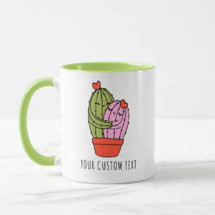 Cute Cactus Couple Personalised Valentine's Day Mug