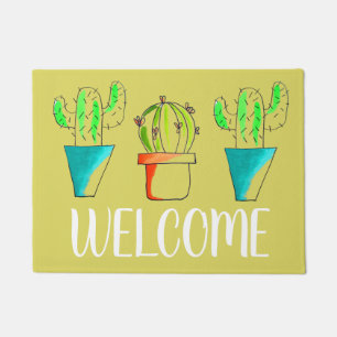 Cute cactus desert theme welcome mat