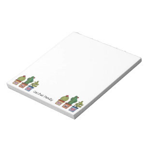 Cute Cactus Family In Watercolor Notepad