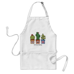 Cute Cactus Family In Watercolor Standard Apron