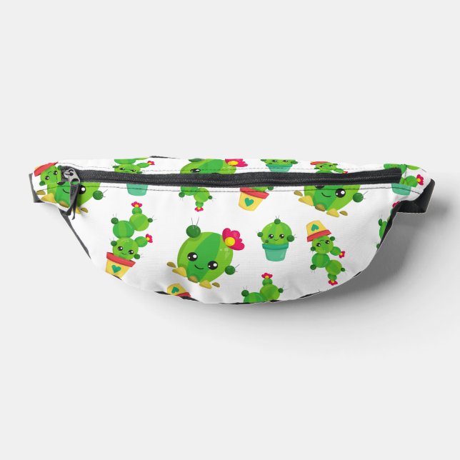 Cute Cactus, Green Cactus, Cactus Pattern Bum Bags (Lay Down)