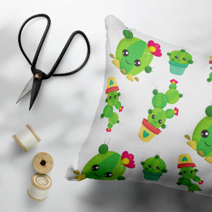 Cute Cactus, Green Cactus, Cactus Pattern Decorative Cushion