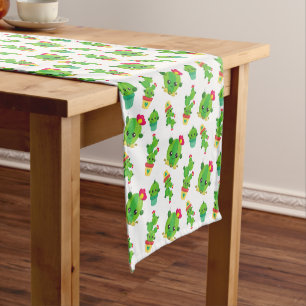 Cute Cactus, Green Cactus, Cactus Pattern Medium Table Runner
