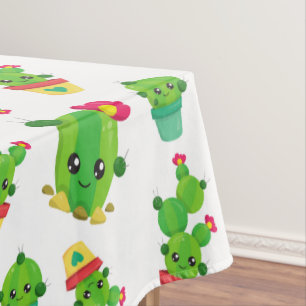 Cute Cactus, Green Cactus, Cactus Pattern Tablecloth