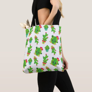 Cute Cactus, Green Cactus, Cactus Pattern Tote Bag