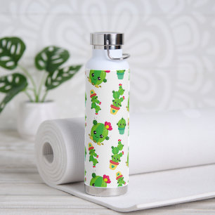 Cute Cactus, Green Cactus, Cactus Pattern Water Bottle