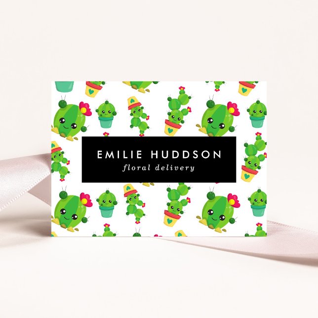 Cute Cactus, Green Cactus, Floristry, Flower Shop Business Card (Creator Uploaded)