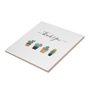 Cute Cactus Greenery Flower Nature Tile