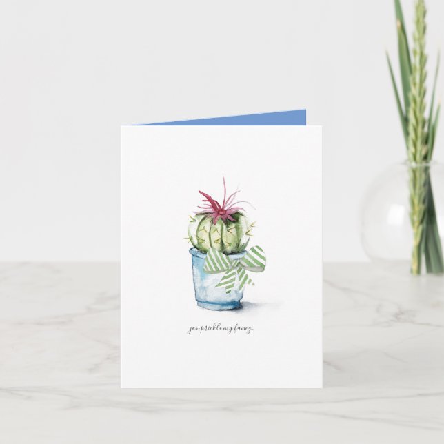 Cute Cactus Greeting Card For Birthday (Front)