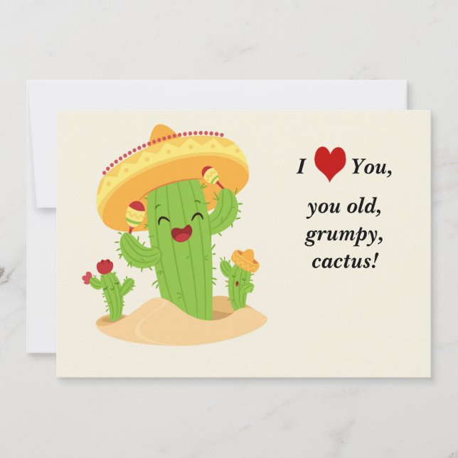 cute Cactus Holiday Card (Front)