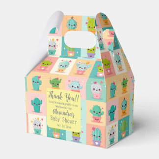 Cute Cactus Kawaii Baby Shower Favour Box