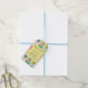 Cute Cactus Kawaii Baby Shower Gift Tags