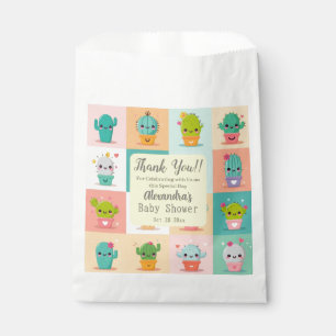 Cute Cactus Kawaii Baby Shower Thank You Favour Bags