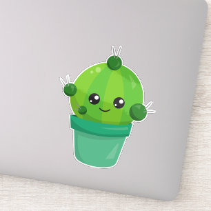 Cute Cactus, Kawaii Cactus, Green Cactus, Pot