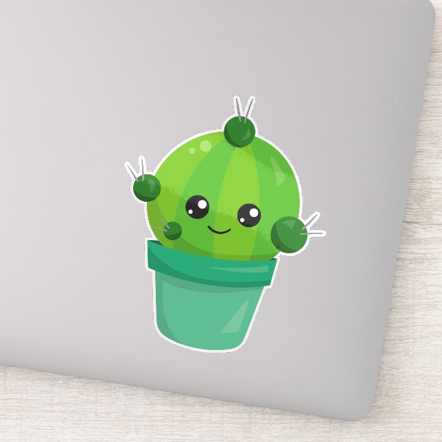 Cute Cactus, Kawaii Cactus, Green Cactus, Pot (Detail)