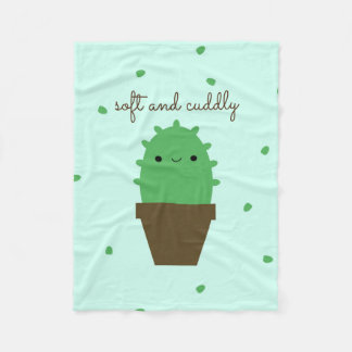 Cute Cactus Kawaii Plant fleece blanket