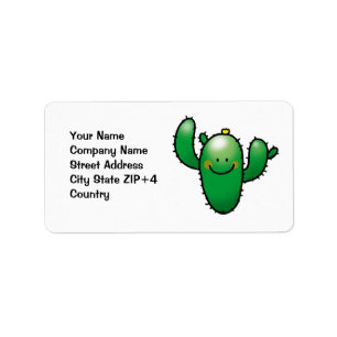 cute cactus label