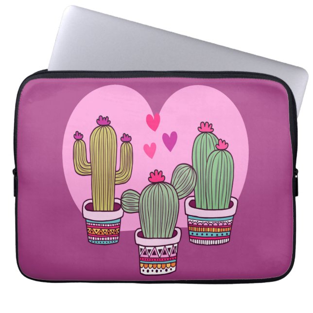 cute Cactus Laptop Sleeve (Front)
