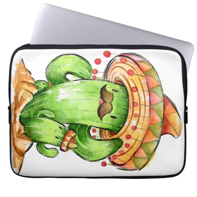 cute Cactus Laptop Sleeve (Front)
