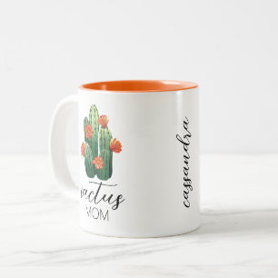 Cute Cactus Mum Plant Lover Two-Tone Coffee Mug