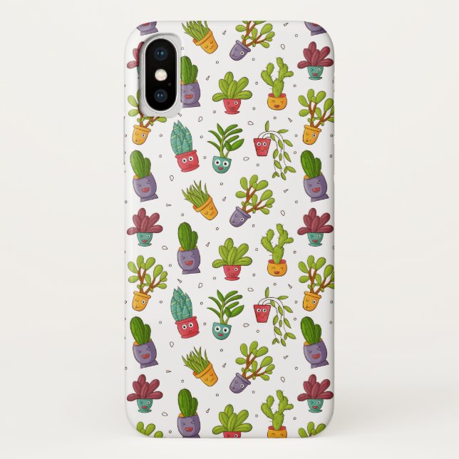 Cute Cactus Nature Succulents Pattern Case-Mate iPhone Case (Back)