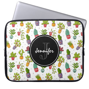 Cute Cactus Nature Succulents Pattern Laptop Sleeve