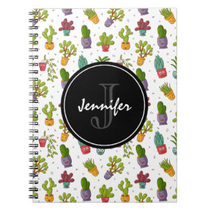 Cute Cactus Nature Succulents Pattern Notebook