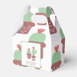 Cute Cactus Pattern Birthday Party Thank You Fav Favour Box