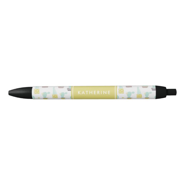Cute Cactus Pattern Black Ink Pen (Front)