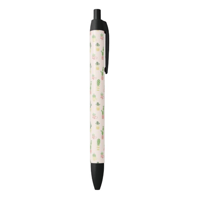 Cute Cactus Pattern Black Ink Pen (Bottom (Vertical))