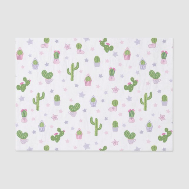 Cute Cactus Pattern Tissue Paper (Front)