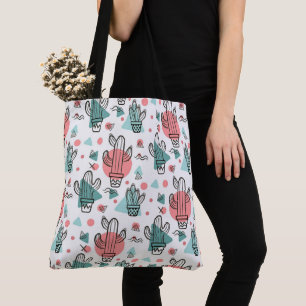Cute Cactus Pattern Tote Bag