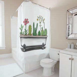 Cute Cactus Plants Shower Curtain