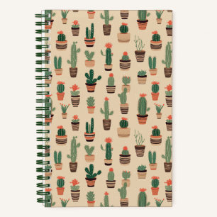 Cute Cactus Pots Custom 8.5" x 11" Spiral Notebook