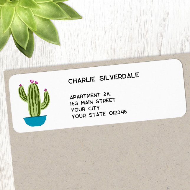 Cute Cactus Return Address (Creator Uploaded)