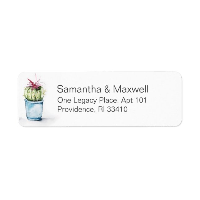 Cute Cactus Return Address Labels (Front)