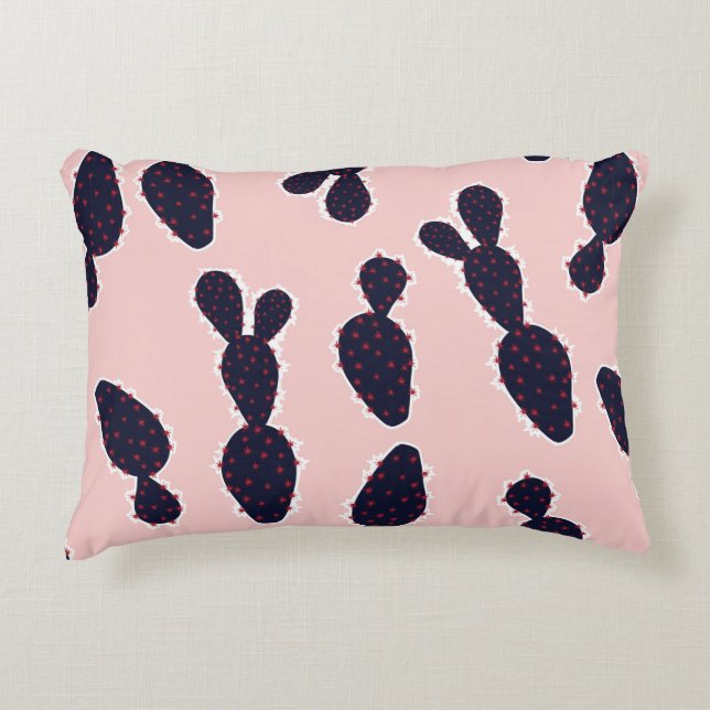 Cute cactus seamless pattern sweet mood and tone,  decorative cushion (Front)