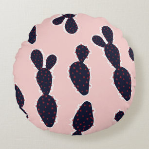 Cute cactus seamless pattern sweet mood and tone, round cushion