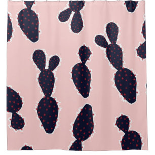 Cute cactus seamless pattern sweet mood and tone, shower curtain
