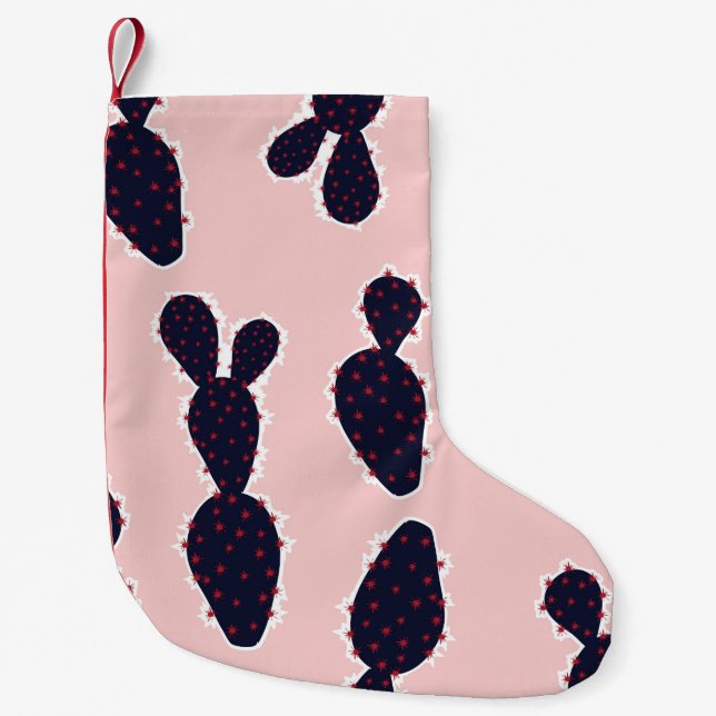 Cute cactus seamless pattern sweet mood and tone,  small christmas stocking (Front)