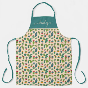 Cute Cactus Standing Pattern 2 Apron