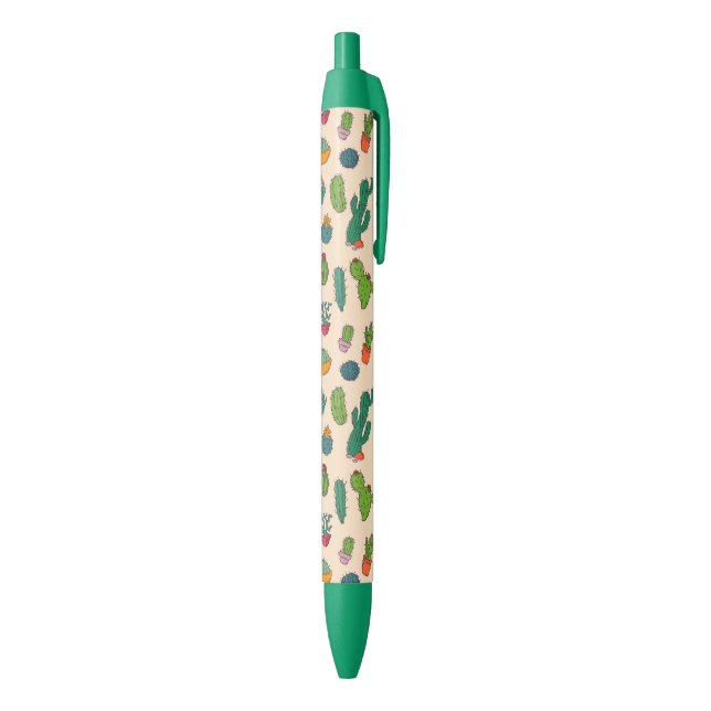 Cute Cactus Standing Pattern Black Ink Pen (Bottom (Vertical))